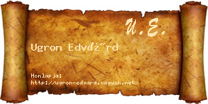 Ugron Edvárd névjegykártya